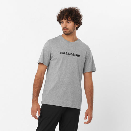 Salomon Logo Performance Erkek T-Shirt - Gri
