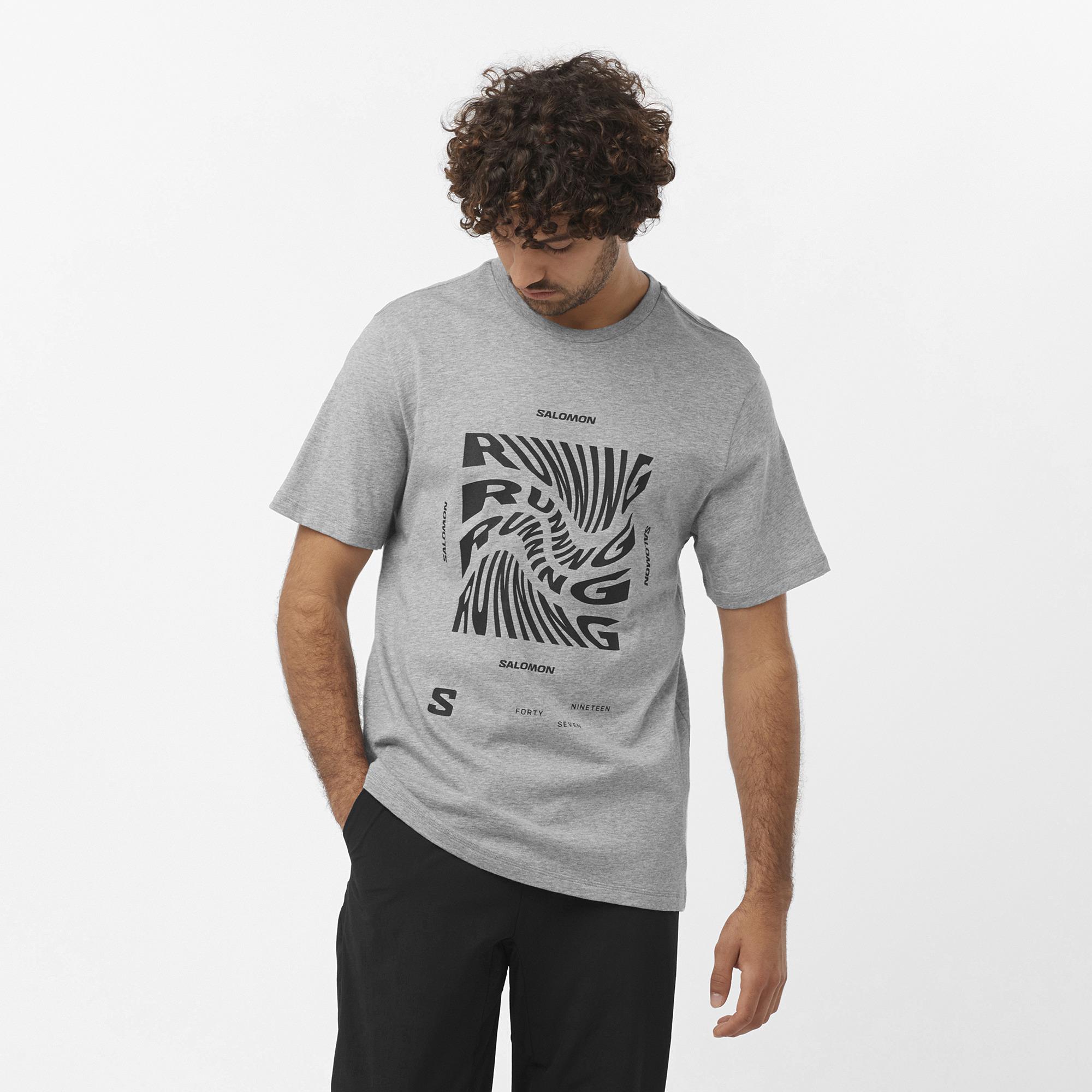Salomon Running Graphic Erkek T-Shirt - Gri