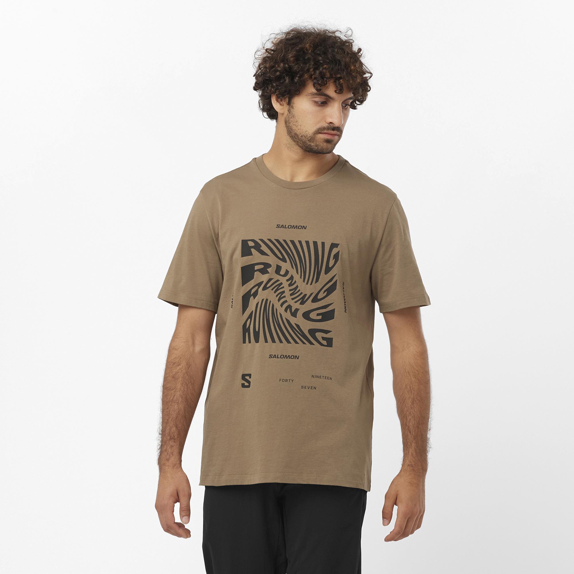 Salomon Running Graphic Erkek T-Shirt - Kahverengi