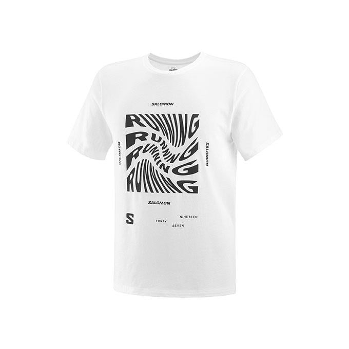 Salomon Runnıng Graphıc Ss M Erkek Whıte// T-Shirt