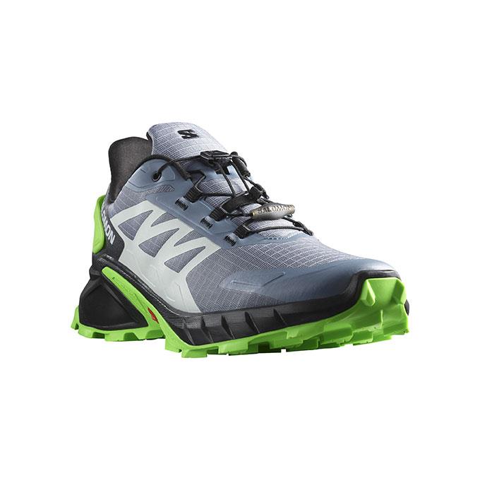 Salomon Supercross 4 Erkek Flint Stone/Black/Green Gecko Koşu - Yürüyüş Ayakkabısı