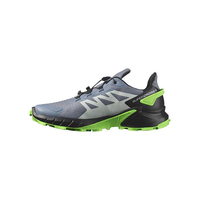 Salomon Supercross 4 Erkek Flint Stone/Black/Green Gecko Koşu - Yürüyüş Ayakkabısı