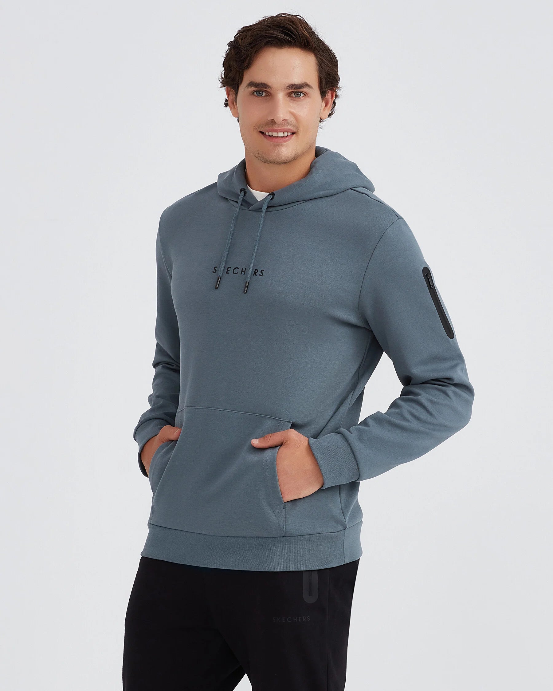 Skechers  2Xi Lock Arm Zipped Antrasit Erkek Sweatshirt