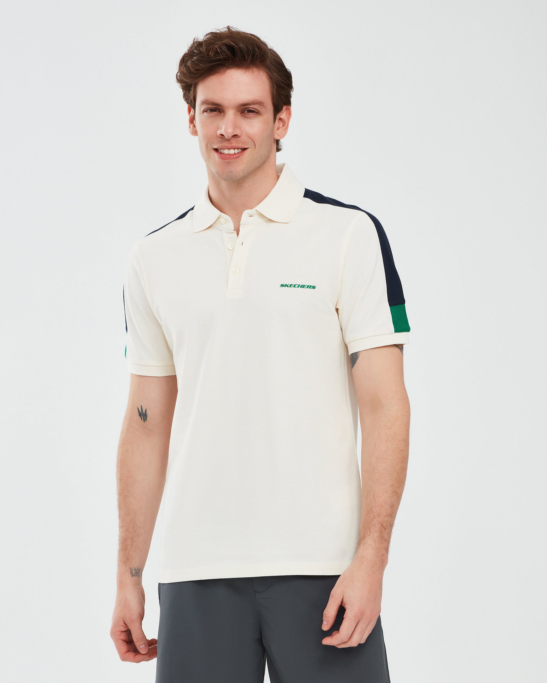 Skechers  Colorblock  Beyaz Erkek T-Shirt