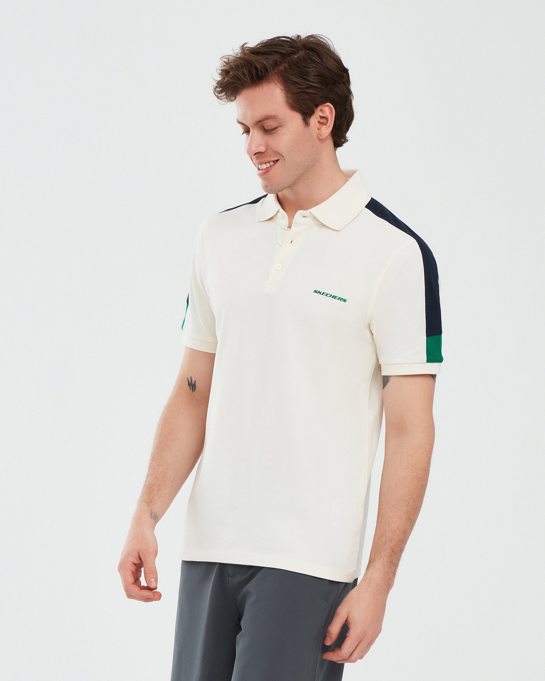 Skechers  Colorblock  Beyaz Erkek T-Shirt
