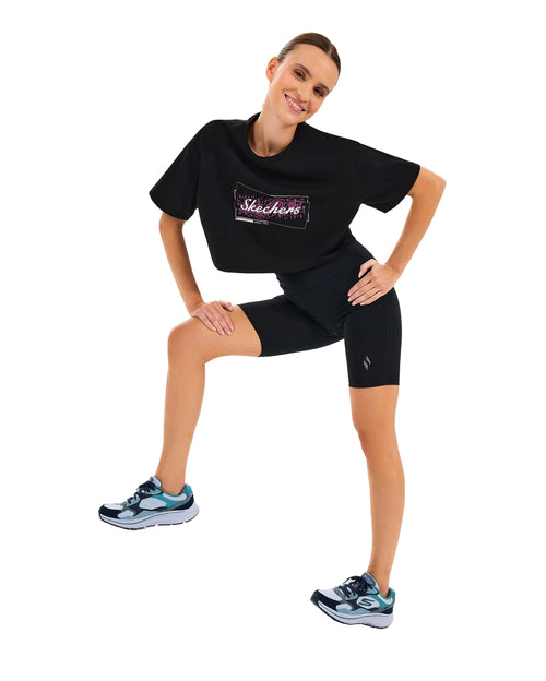 Skechers Crop Fit Graphic Kadın T-Shirt - Siyah