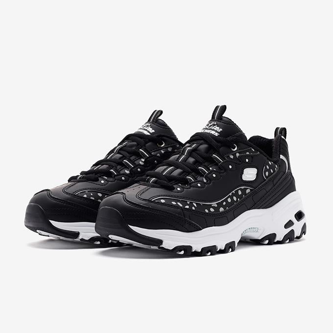 Skechers D'Lites - Wildcats Kadın Siyah/Gümüş Sneaker