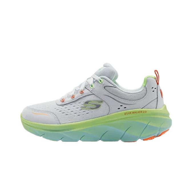 Skechers D'Lux Walker 2.0 - Neon Sites Kadın Beyaz/Çoklu Koşu - Yürüyüş Ayakkabısı