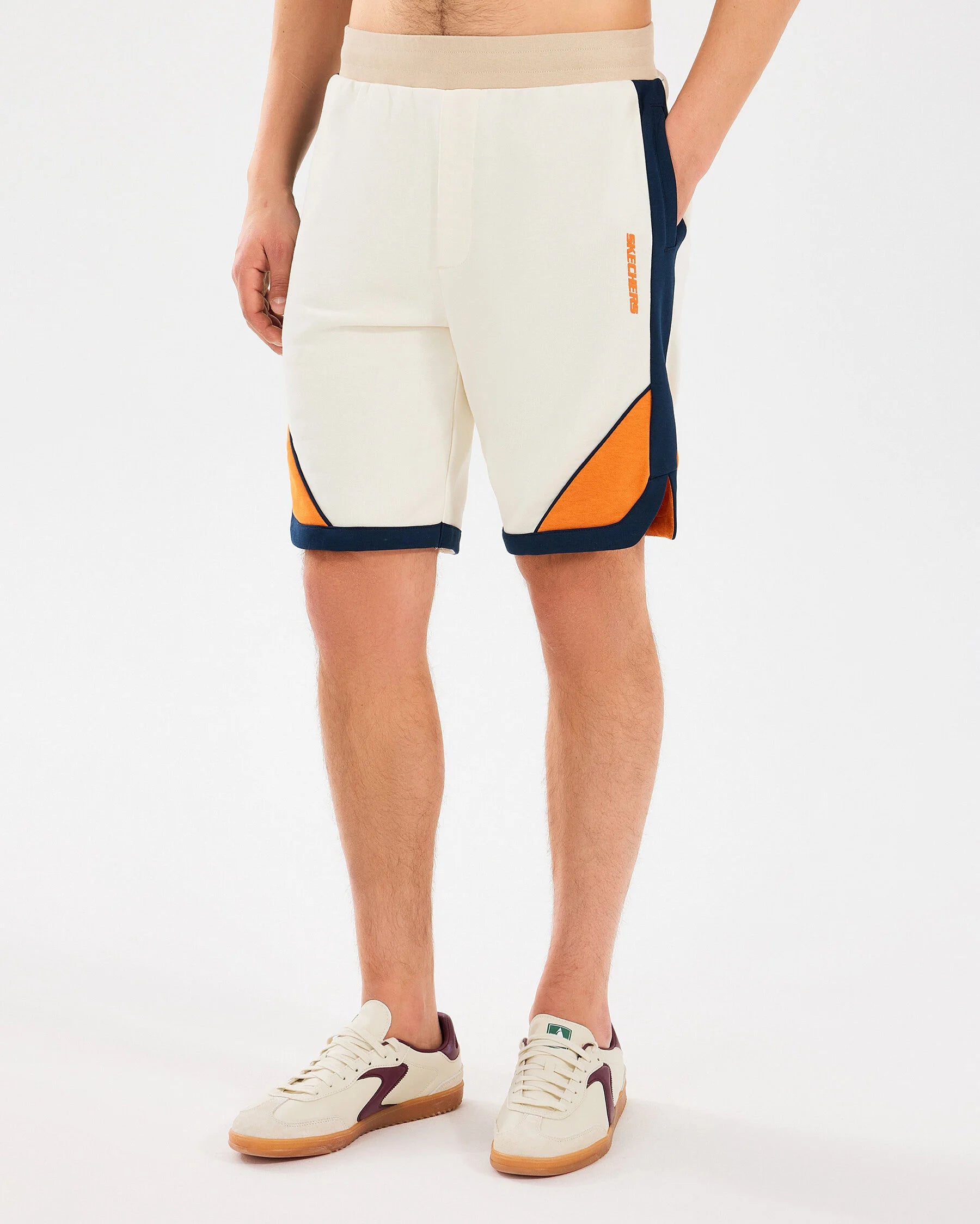 Skechers Diagonal LW Essential Fleece Beyaz Erkek Şort