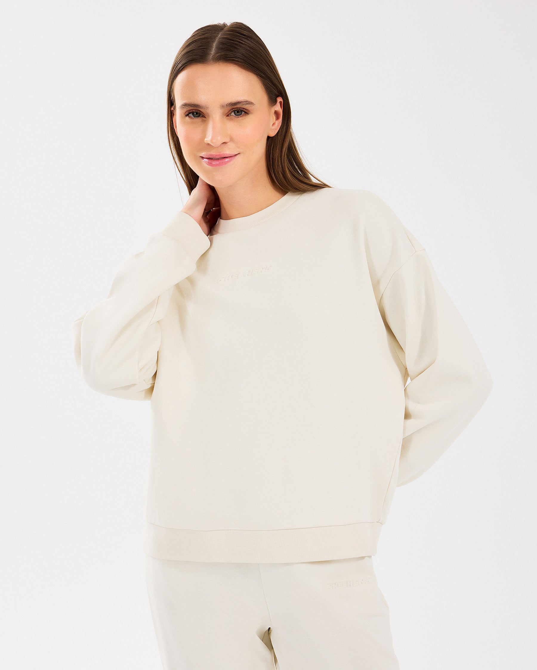 Skechers  Essential Crewneck Beyaz Kadın Sweatshirt