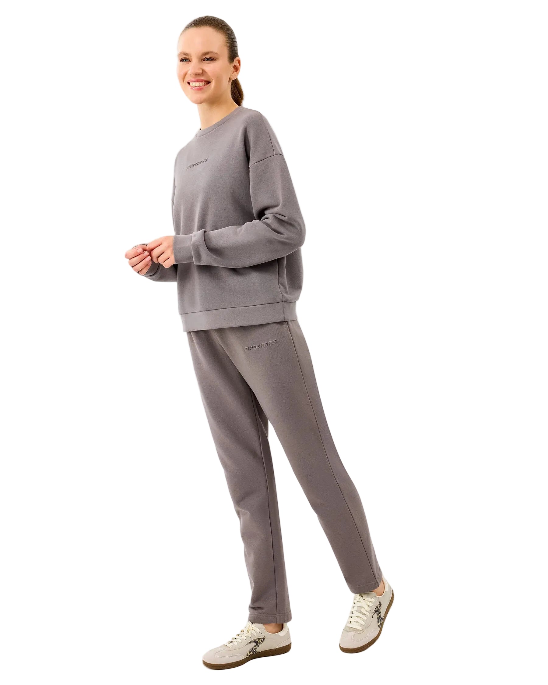 Skechers Essential Crewneck Kadın Sweatshirt - Gri