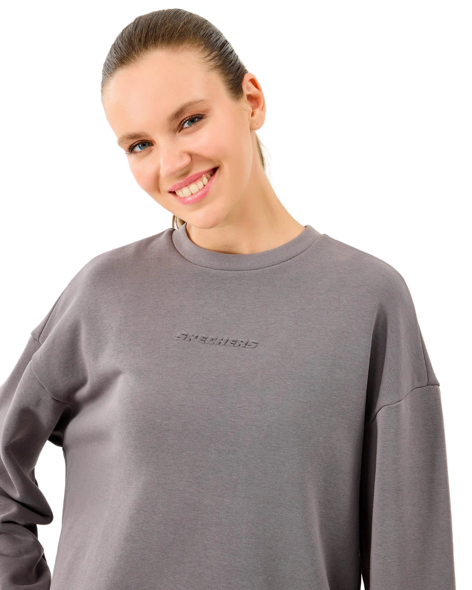 Skechers Essential Crewneck Kadın Sweatshirt - Gri