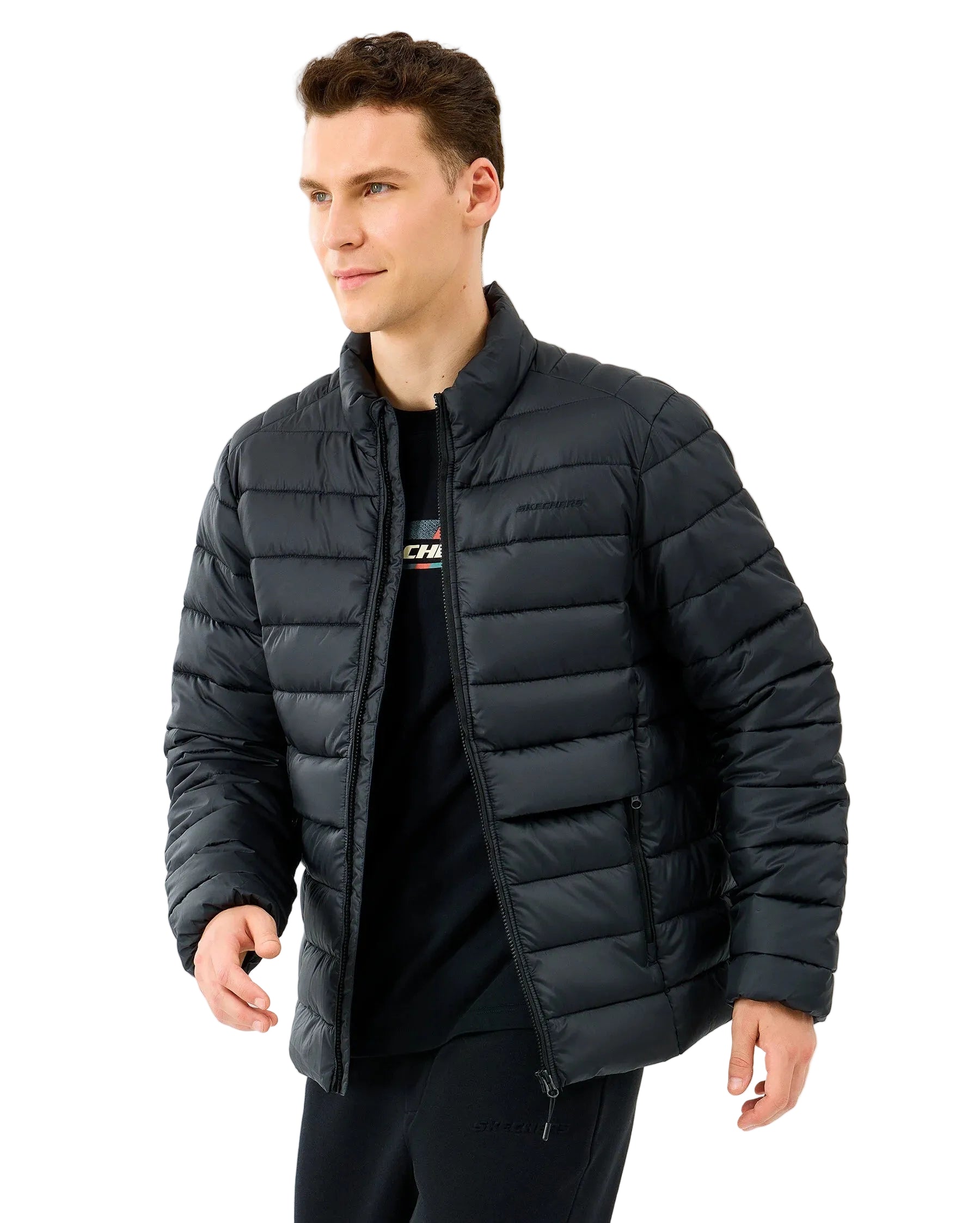 Skechers Essential Outerwear Padded Erkek Mont - Siyah