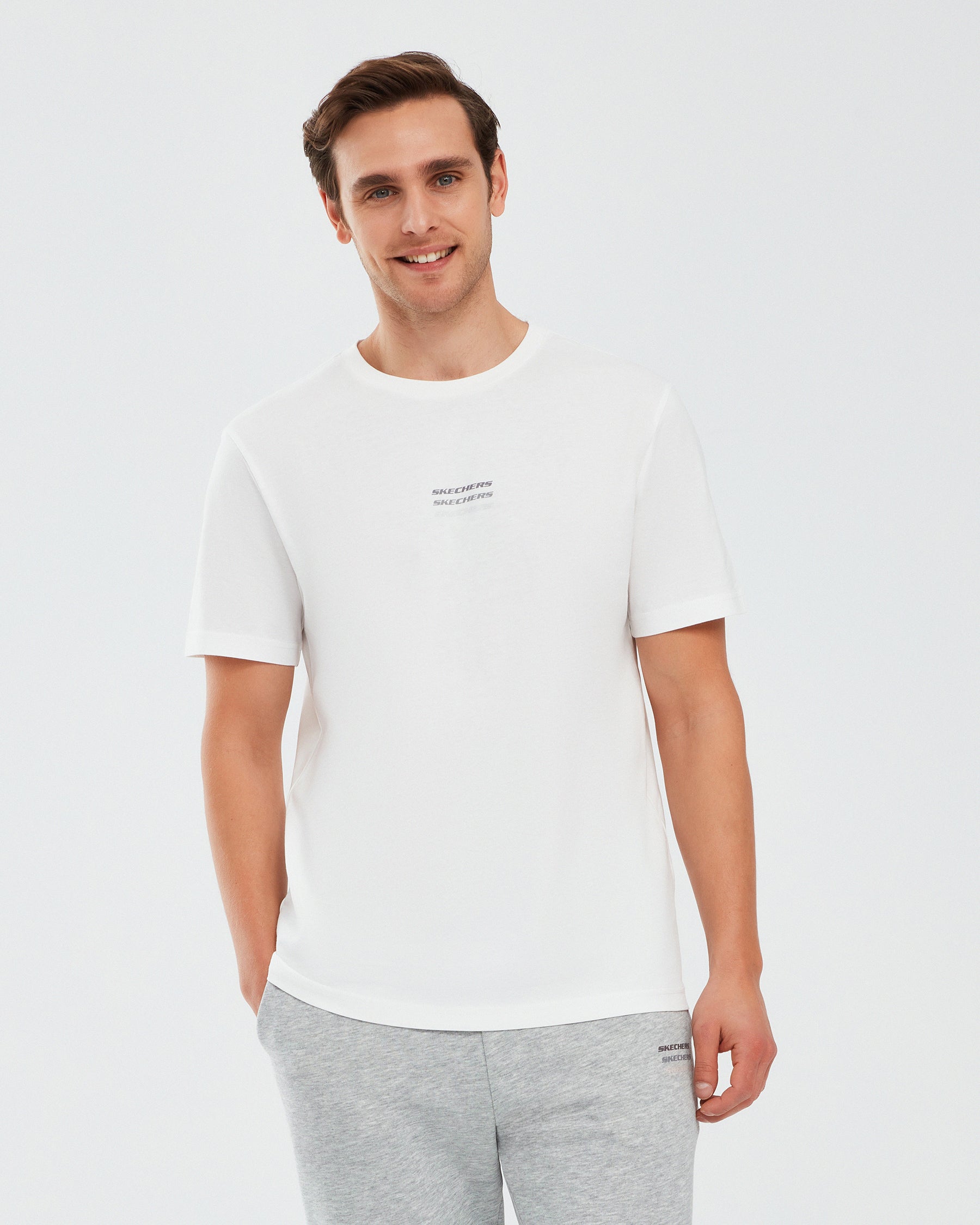 Skechers  Essential Short Sleeve Kırık Beyaz Erkek T-Shirt