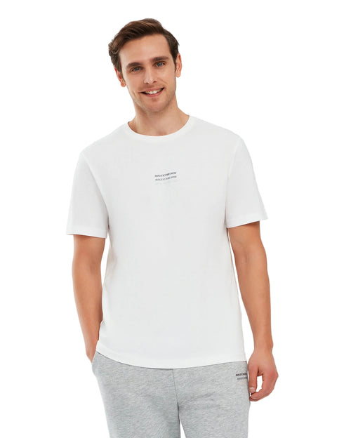 Skechers Essential Short Sleeve Erkek T-Shirt - Kırık Beyaz