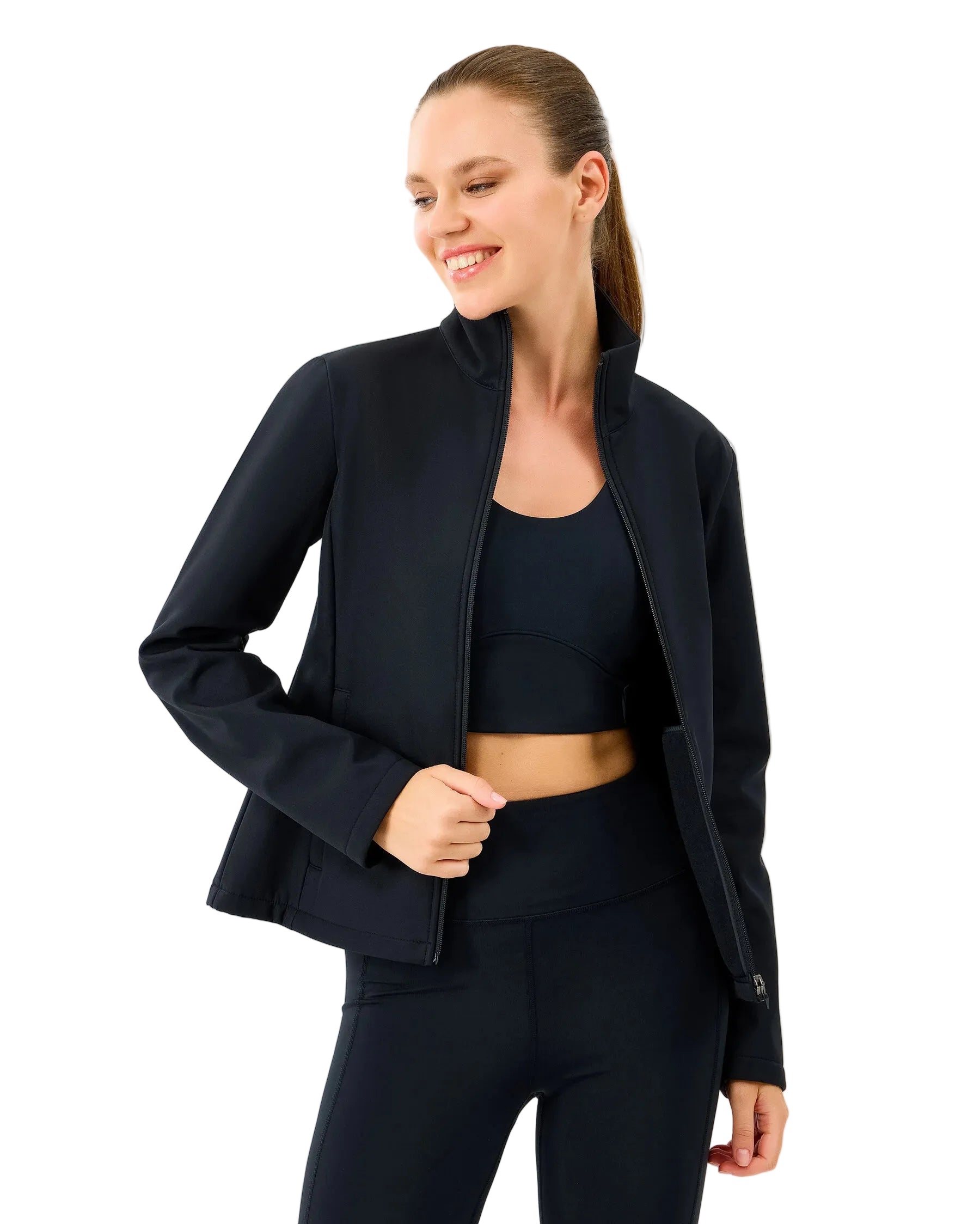 Skechers Fitted Softshell Turtle Neck Kadın Mont - Siyah