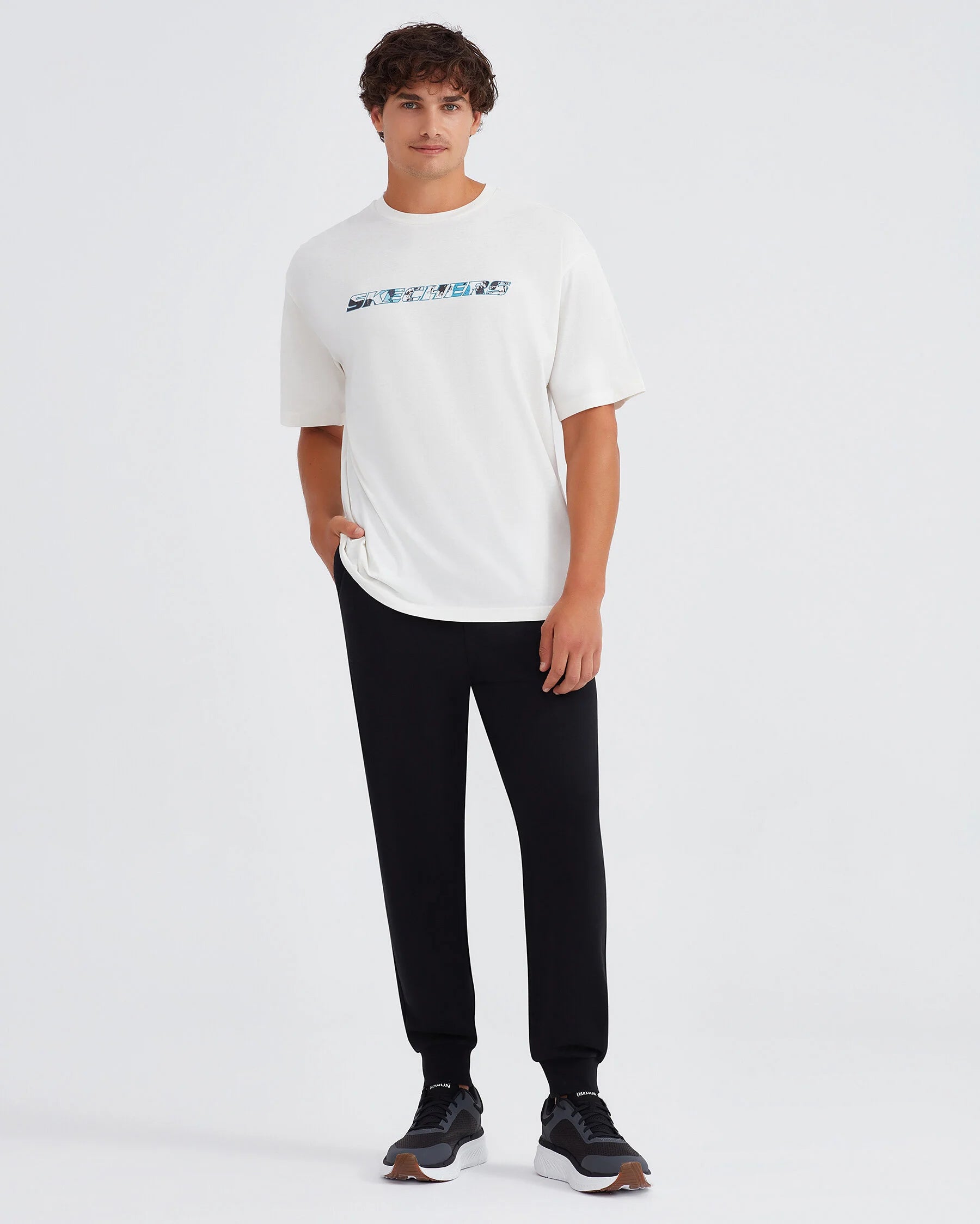 Skechers  Graphic  Beyaz Erkek T-Shirt