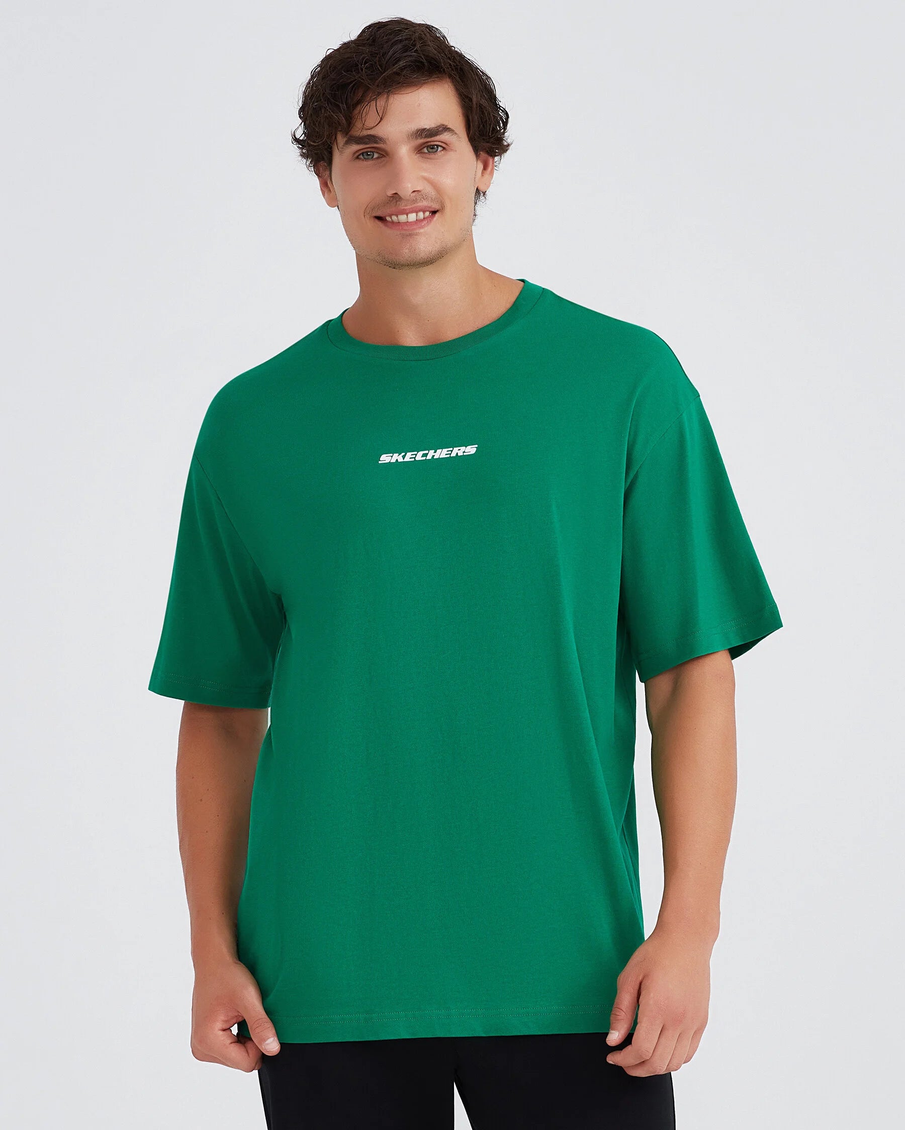 Skechers Graphic Oversize Yeşil Erkek T-Shirt