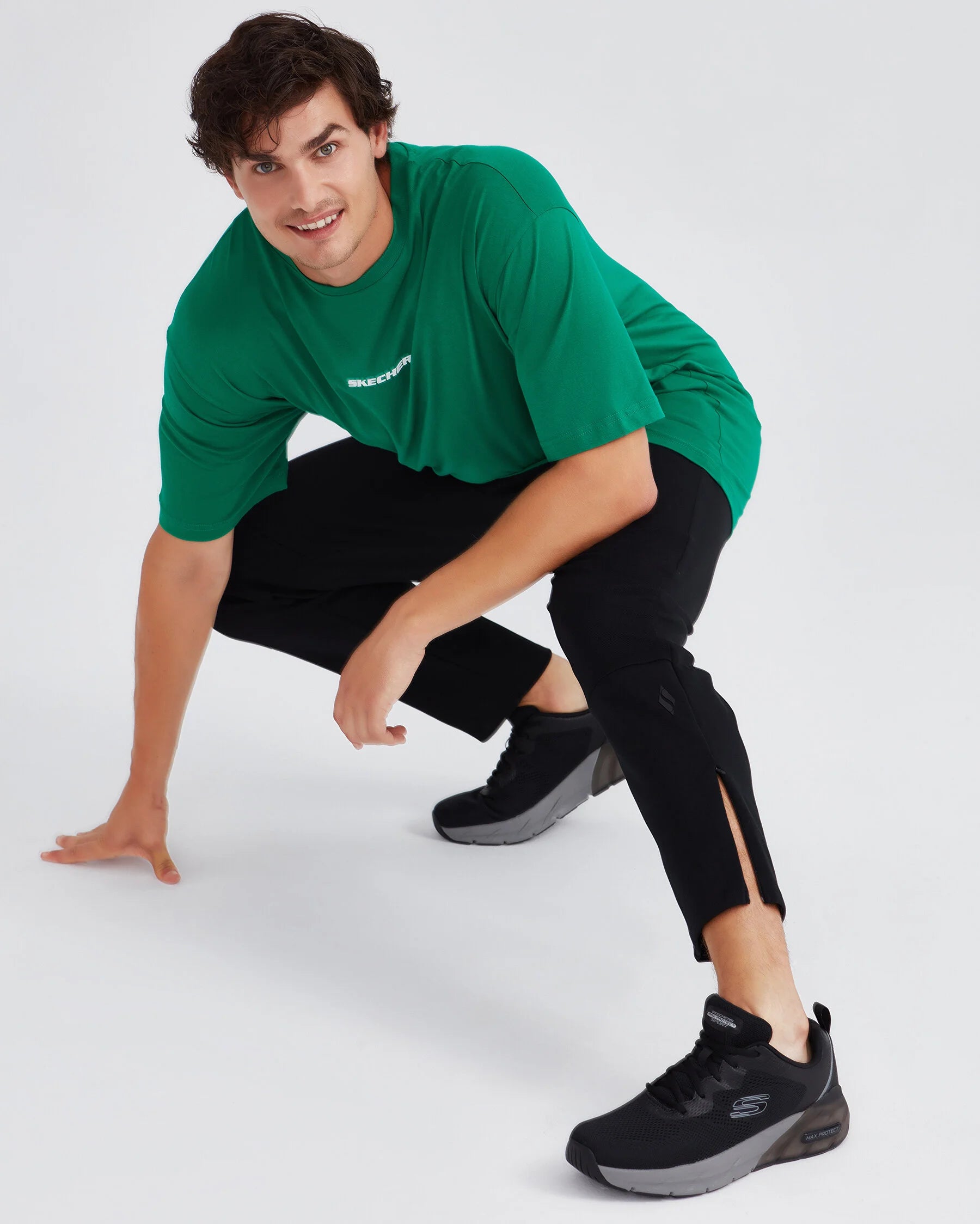 Skechers Graphic Oversize Yeşil Erkek T-Shirt