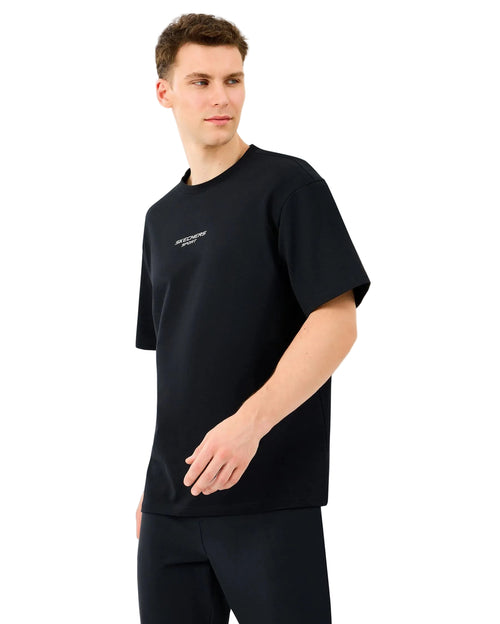 Skechers Graphic Tee Reflect Logo Oversize Erkek T-Shirt - Siyah