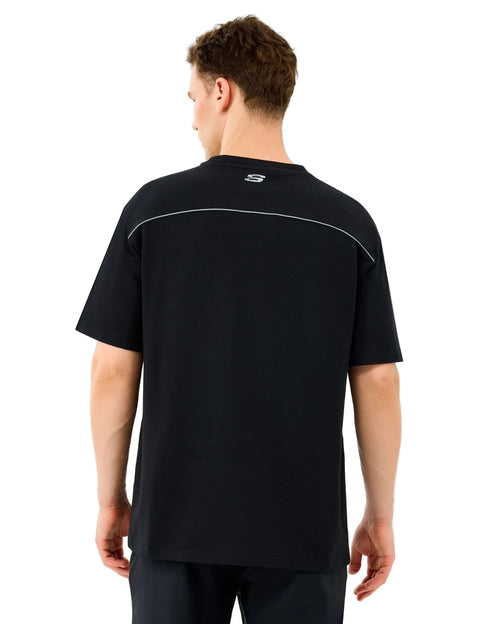 Skechers Graphic Tee Reflect Logo Oversize Erkek Tişört - Siyah