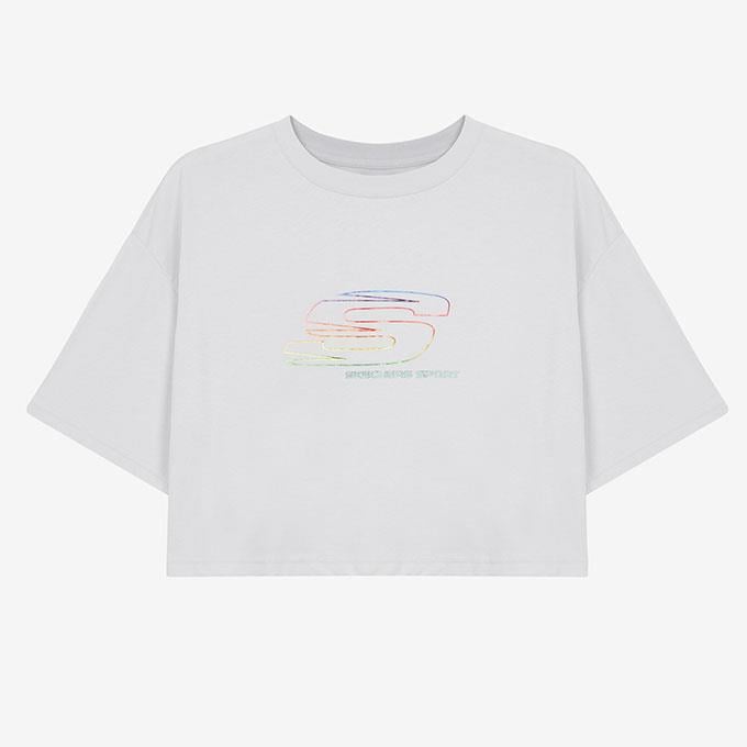 Skechers Graphic Short Sleeve Gri Kadın T-Shirt