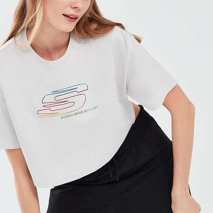 Skechers Graphic Short Sleeve Gri Kadın T-Shirt