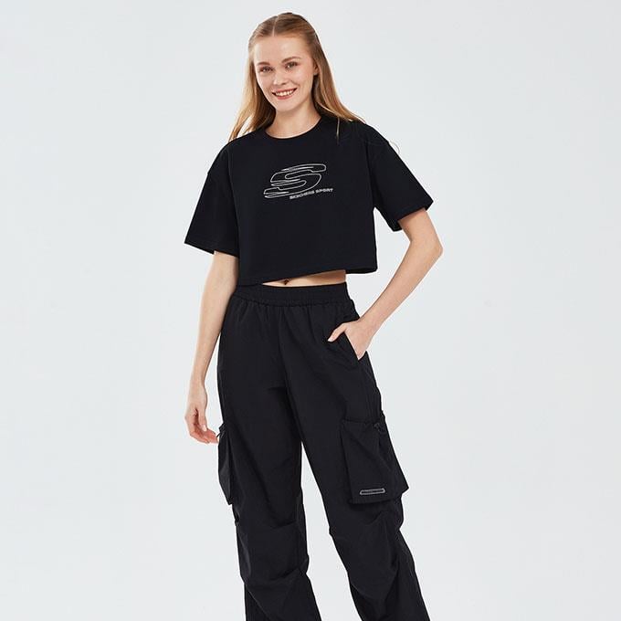 Skechers Graphic Short Sleeve Siyah Kadın T-Shirt