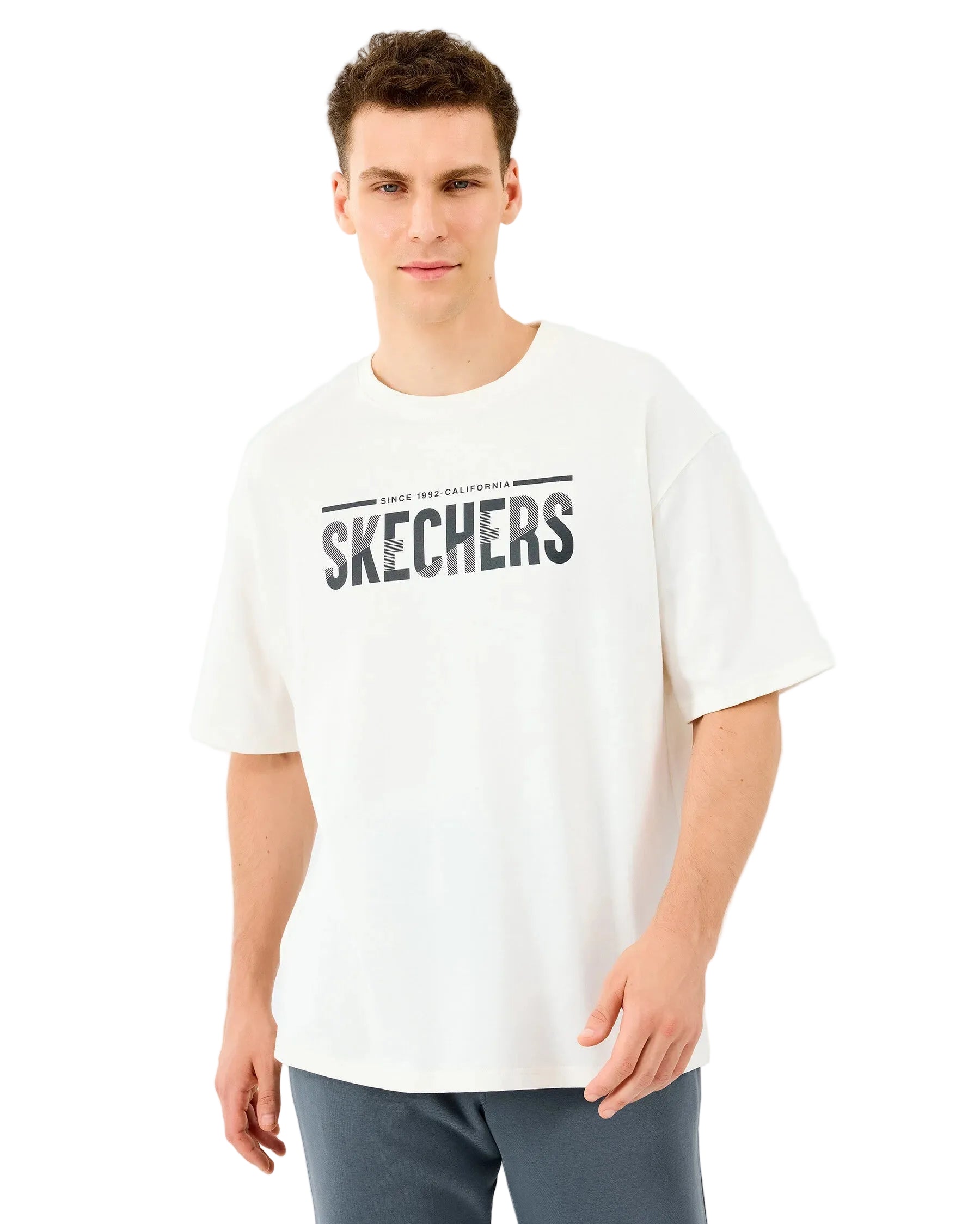 Skechers Heavy Fabric Erkek T-Shirt - Beyaz