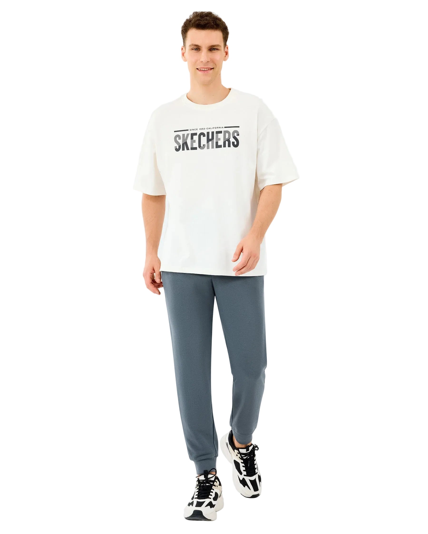 Skechers Heavy Fabric Erkek T-Shirt - Beyaz