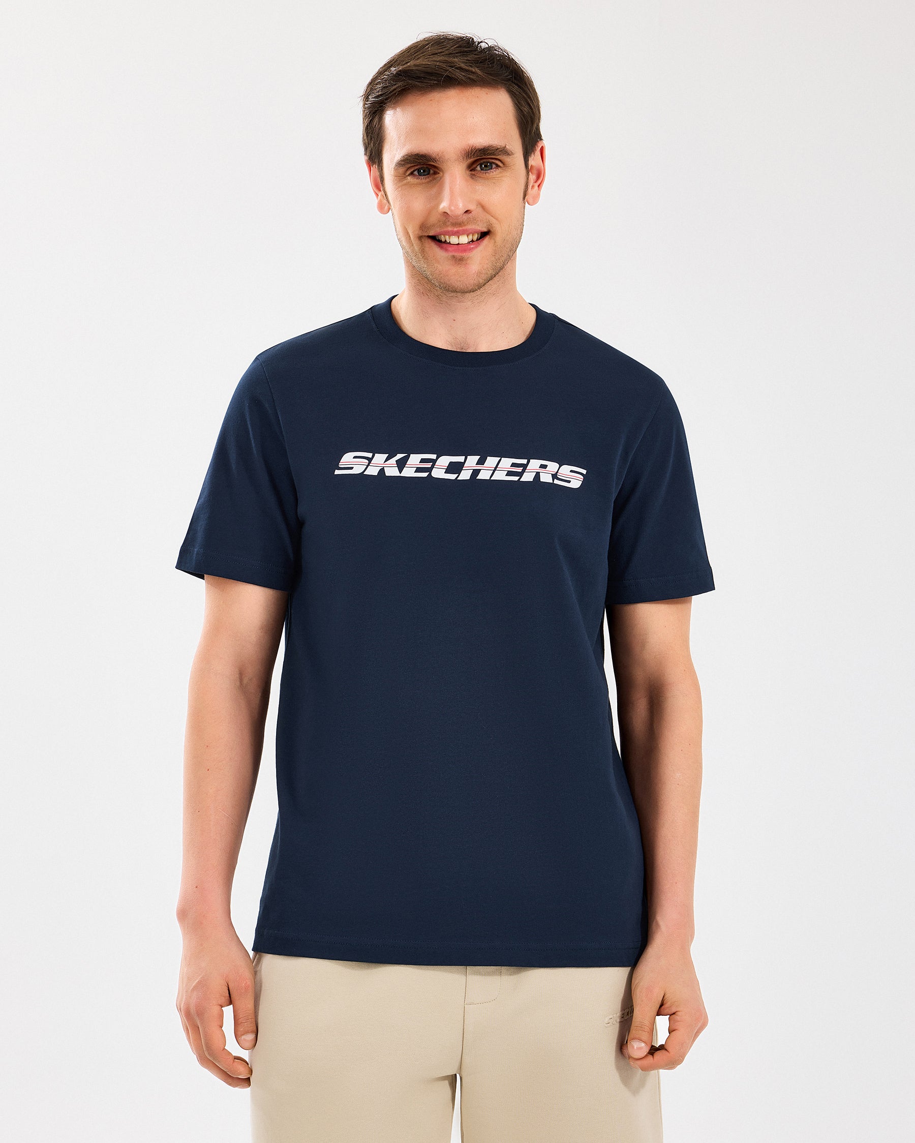 Skechers Lightweight Graphic Mavi Erkek T-Shirt
