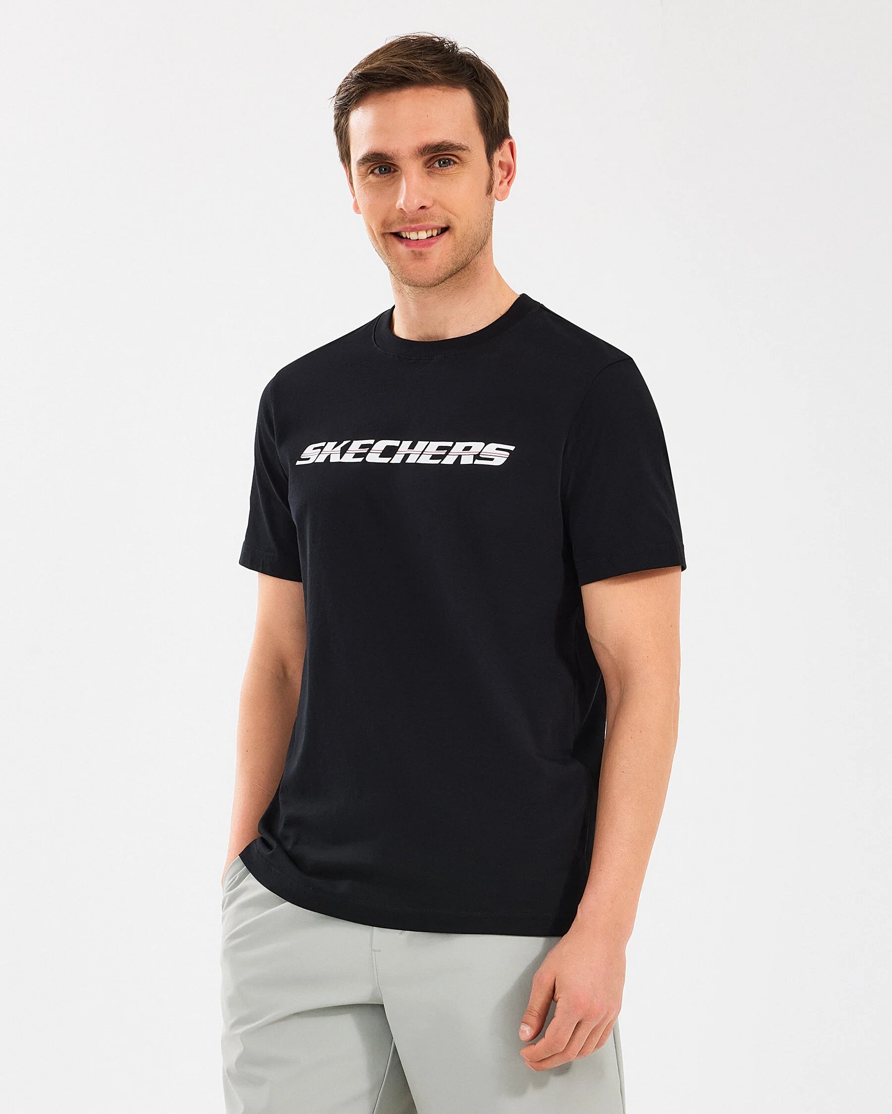 Skechers Lightweight Graphic Tee Siyah Erkek T-Shirt