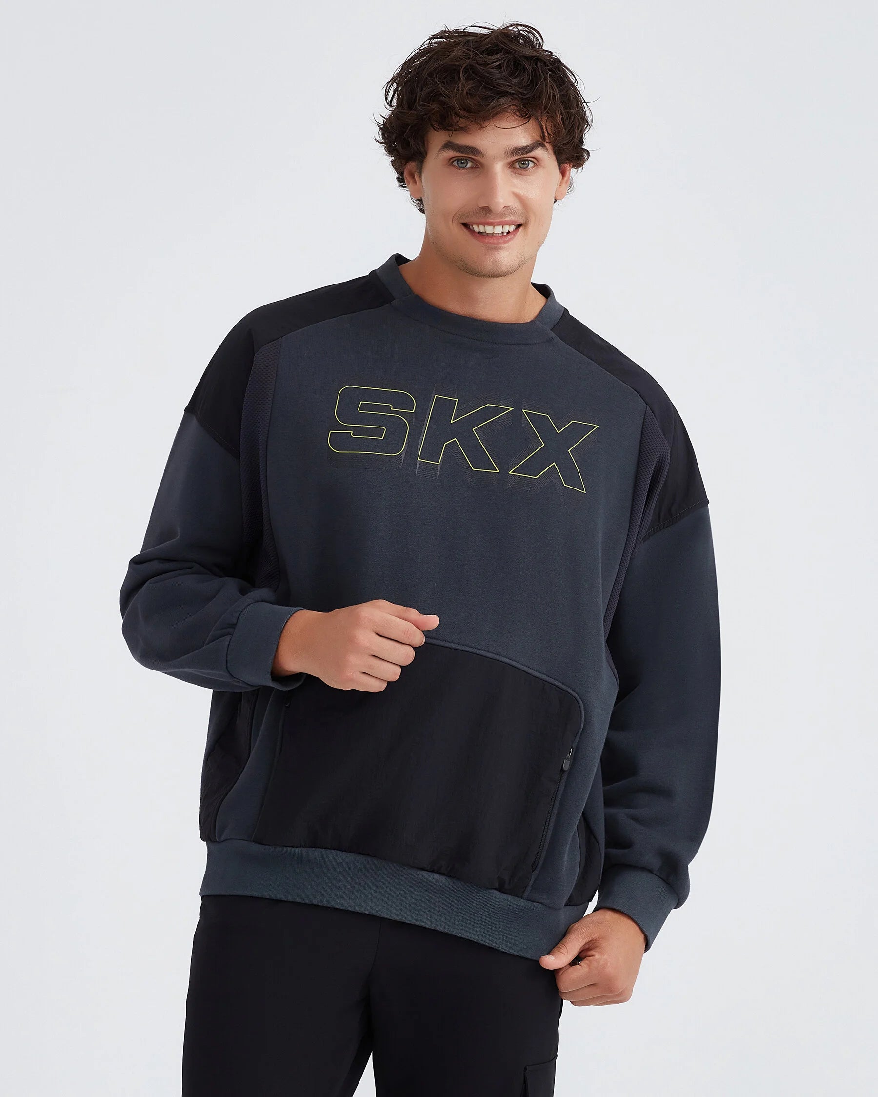 Skechers  LW Fleece Crew Neck Gri Erkek Sweatshirt