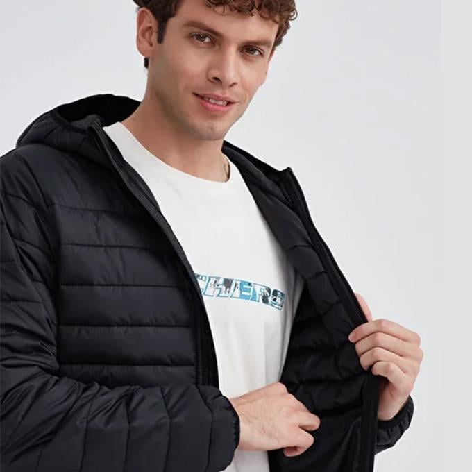 Skechers Essential Hooded Siyah Erkek Mont