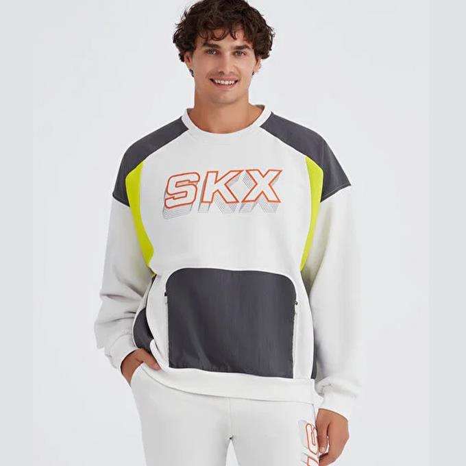 Skechers LW Crew Neck Gri Erkek Sweatshirt