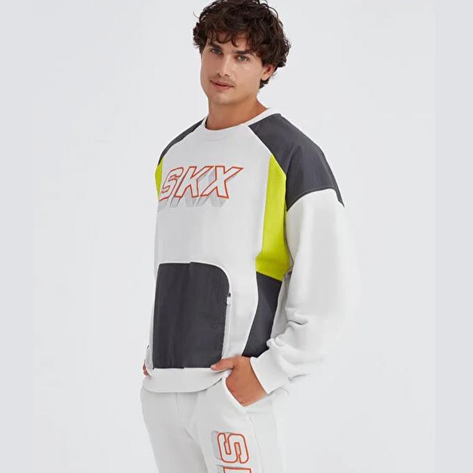 Skechers LW Crew Neck Gri Erkek Sweatshirt