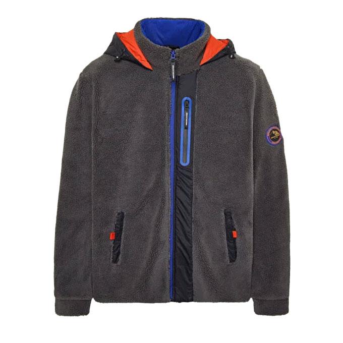 Skechers Outdoor Fleece Full Zip Sherpa Gri Erkek Sweatshirt