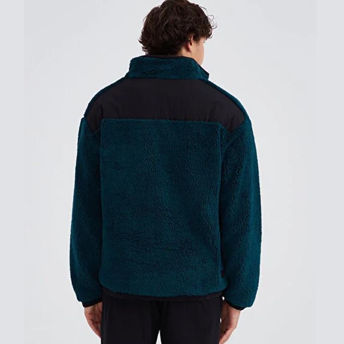 Skechers Outdoor Fleece Full Zip Sherpa Petrol Erkek Mont