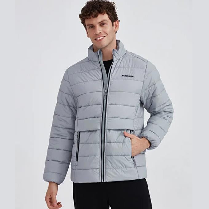Skechers Outerwear Padded Gri Erkek Mont