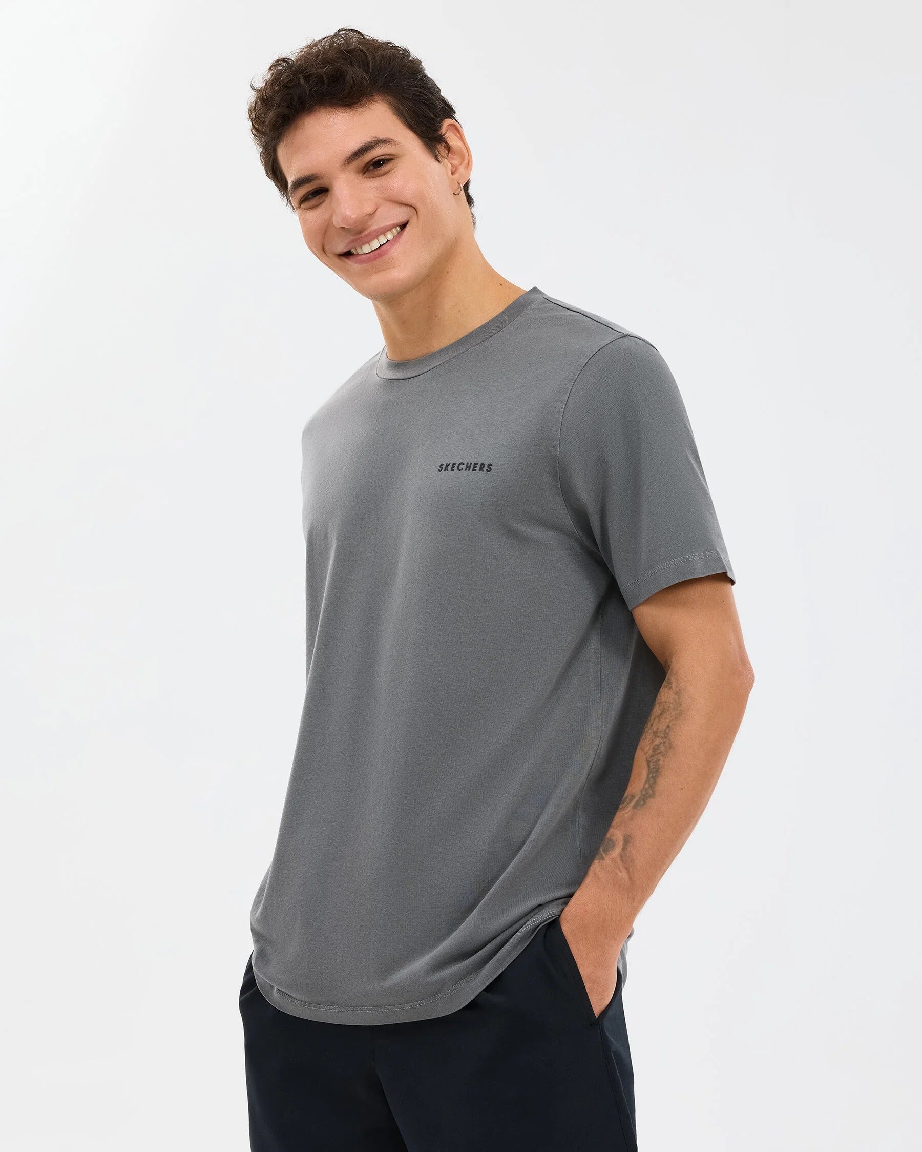 Skechers  Organic Collection Short Sleeve Erkek T-Shirt - Antrasit