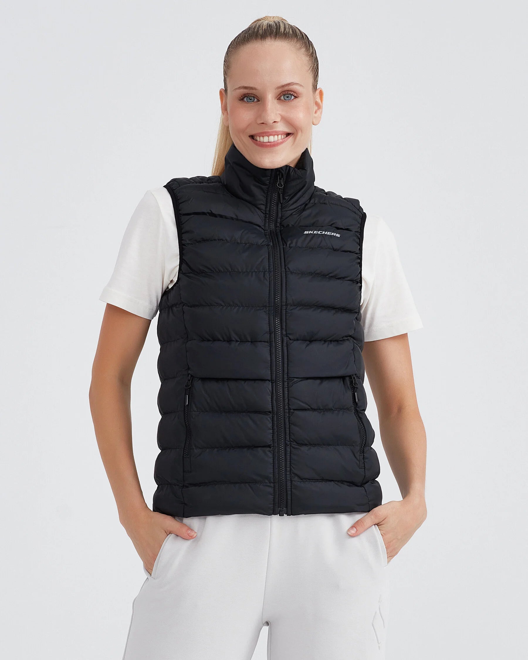 Skechers  Outerwear Padded Siyah Kadın Yelek