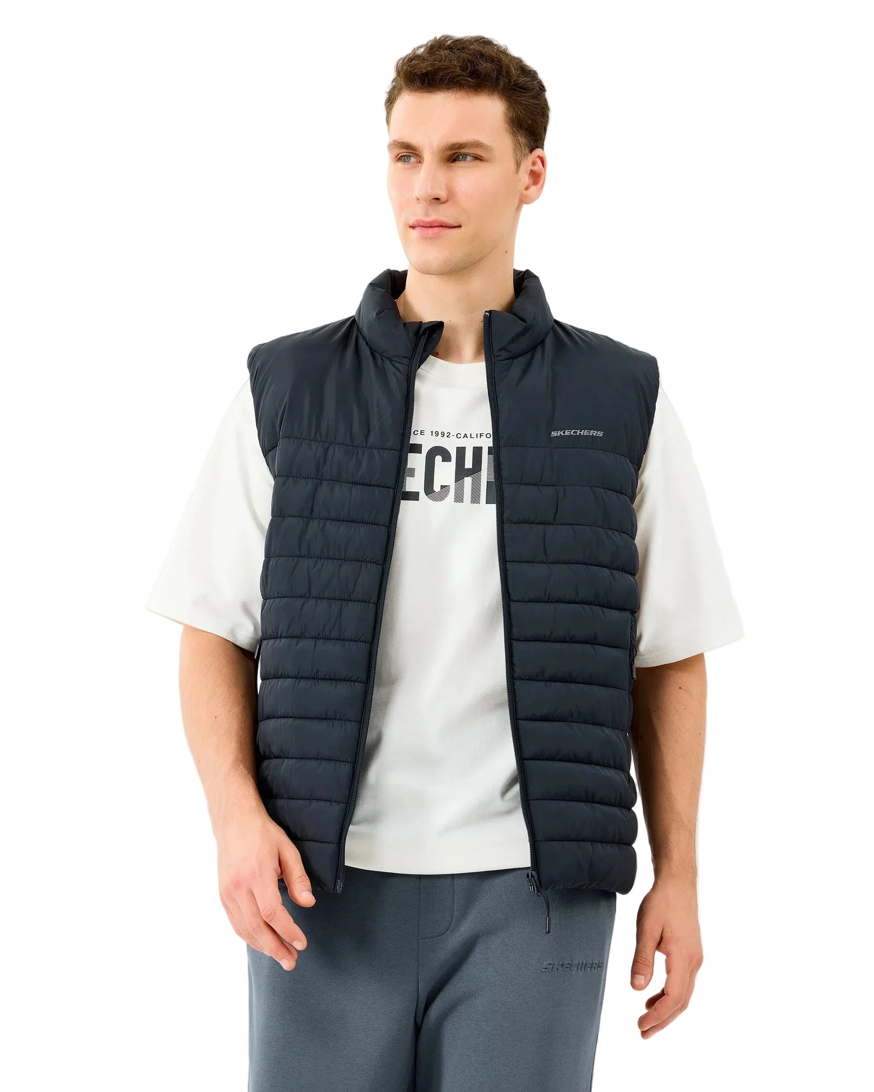 Skechers Outerwear Polar Lining Paded Erkek Yelek - Siyah