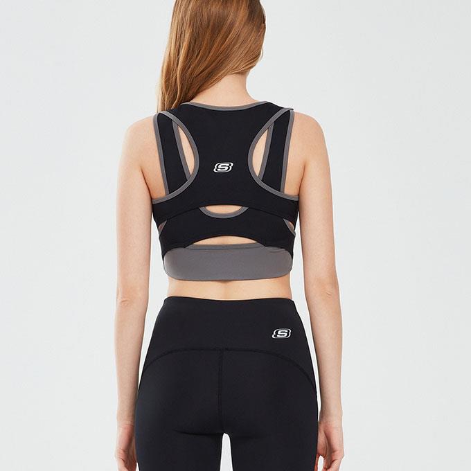 Skechers Performance Collection Mid Support Siyah Kadın Bra