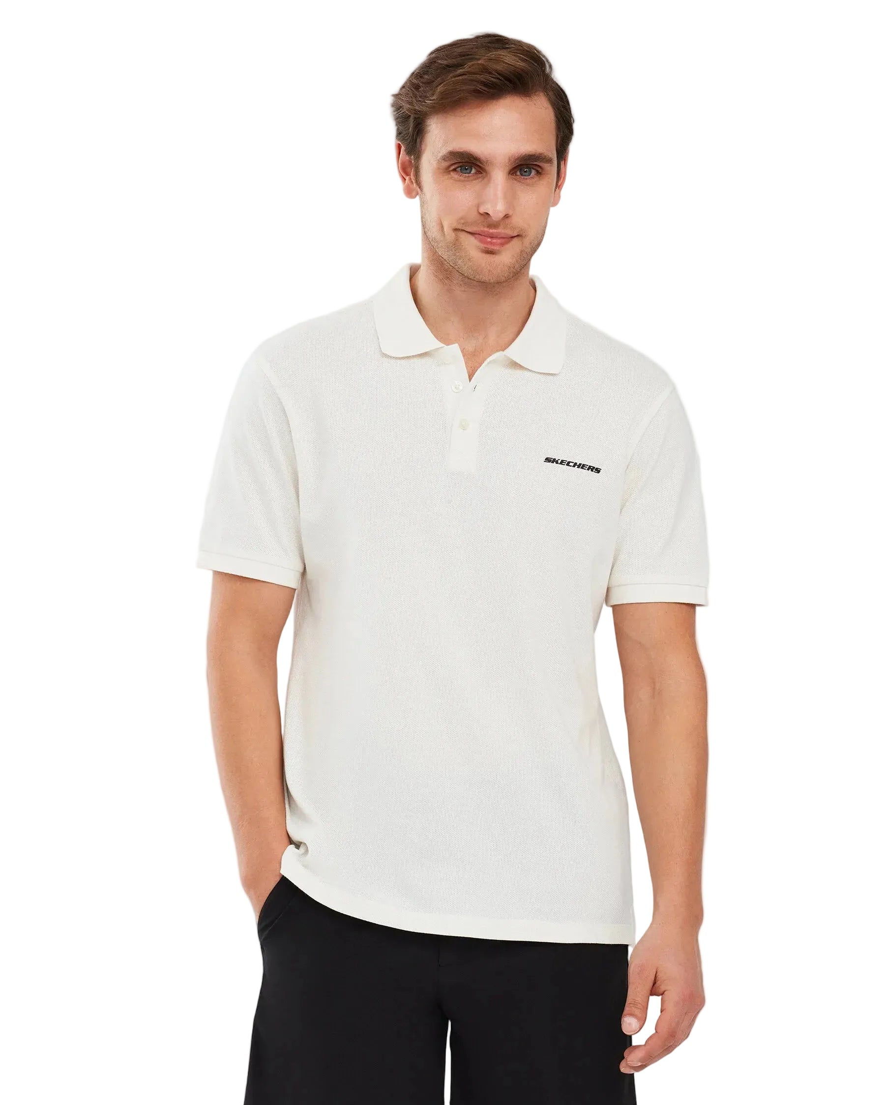 Skechers Polo Short Sleeve Erkek T-Shirt - Beyaz