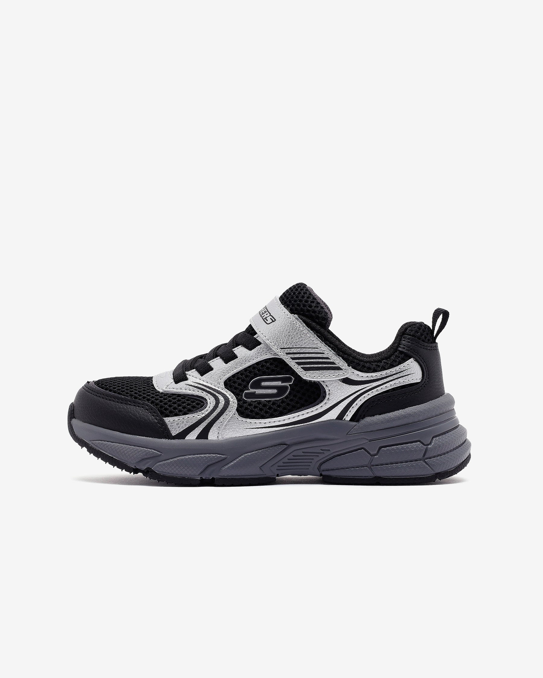 Skechers Retro-Graph Çocuk - Erkek Gümüş/Siyah Sneaker
