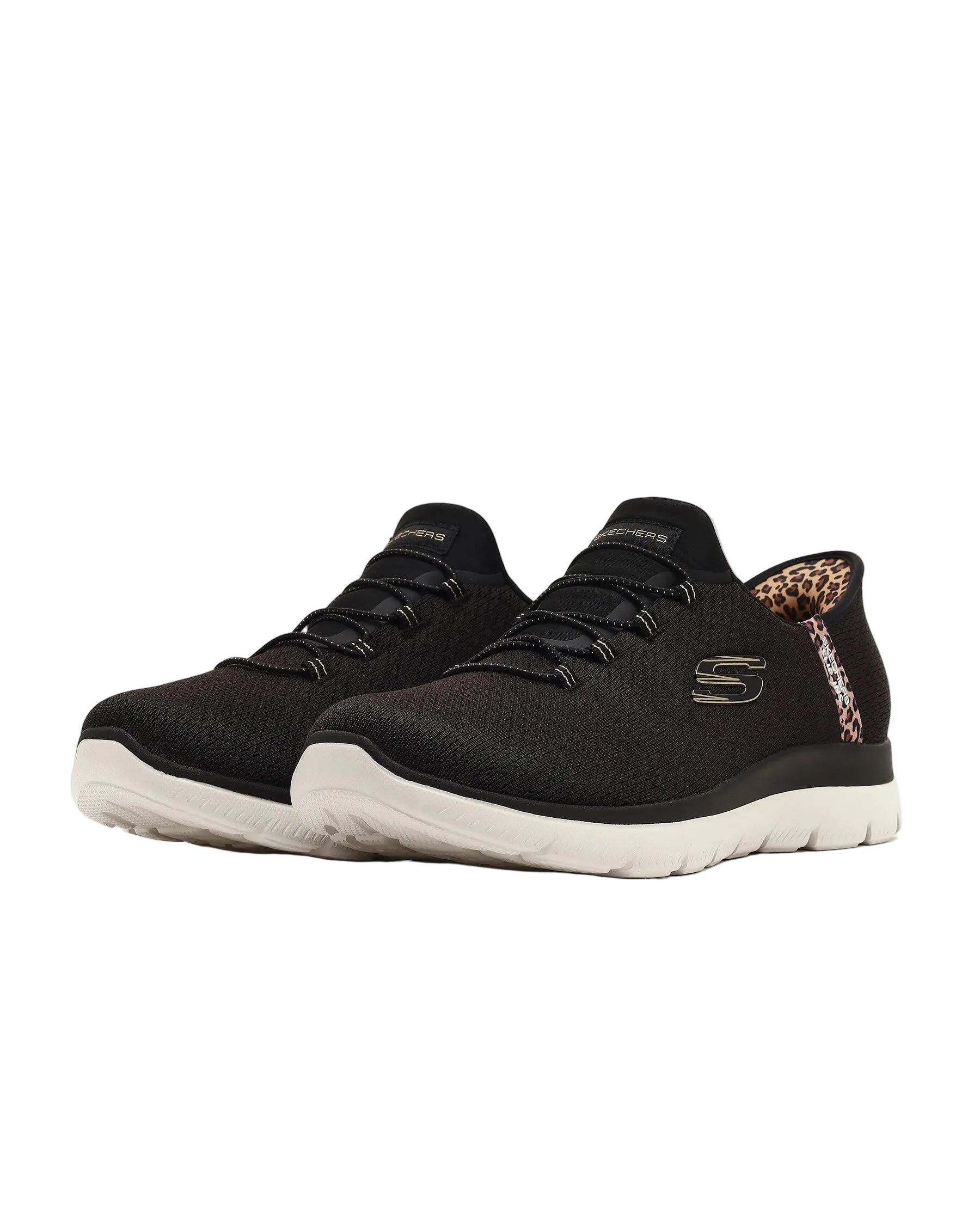 Skechers Summits Leopard Kadın Ayakkabı-Lifestyle - Siyah