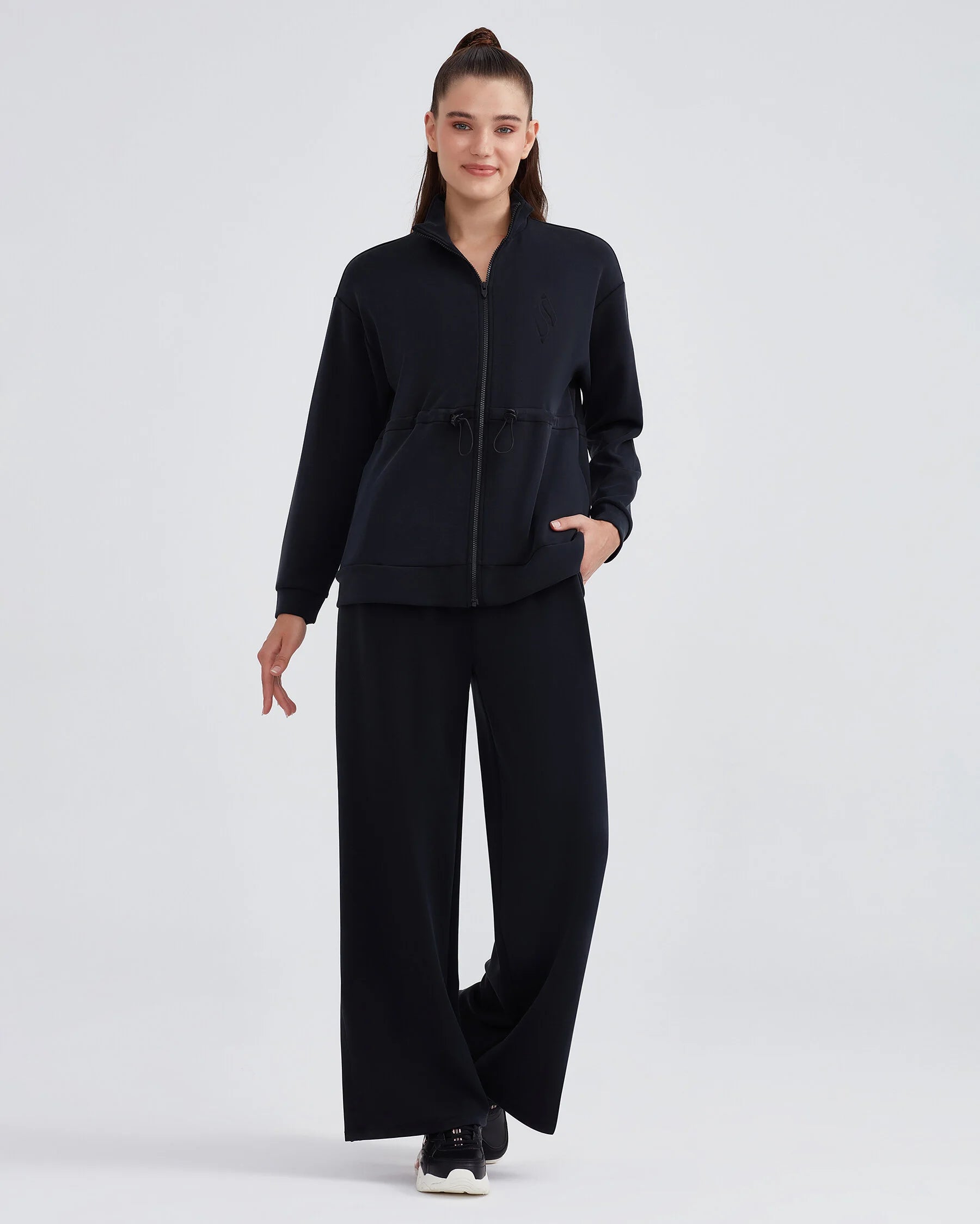 Skechers  Soft Touch Eco Full Zip Siyah Kadın Mont