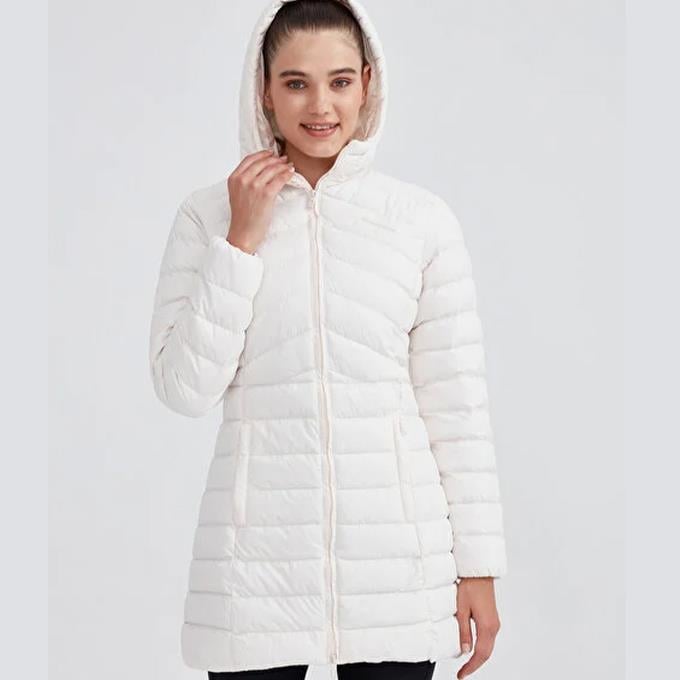 Skechers Essential Maxi Length Beyaz Kadın Mont