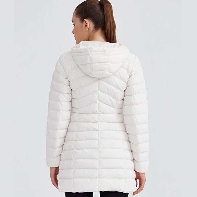 Skechers Essential Maxi Length Beyaz Kadın Mont