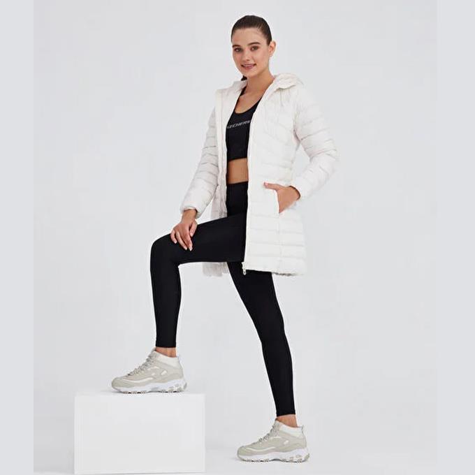Skechers Essential Maxi Length Beyaz Kadın Mont